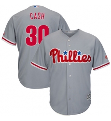 Youth Majestic Philadelphia Phillies #30 Dave Cash Authentic Grey Road Cool Base MLB Jersey