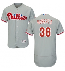 Men's Majestic Philadelphia Phillies #36 Robin Roberts Grey Road Flex Base Authentic Collection MLB Jersey