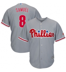 Youth Majestic Philadelphia Phillies #8 Juan Samuel Authentic Grey Road Cool Base MLB Jersey