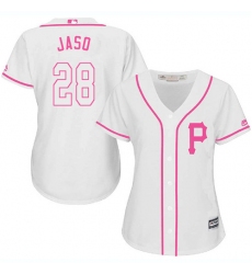 Women's Majestic Pittsburgh Pirates #28 John Jaso Replica White Fashion Cool Base MLB Jersey