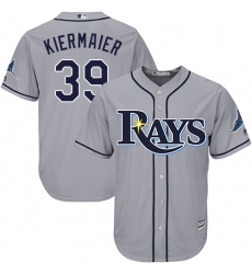 Youth Majestic Tampa Bay Rays #39 Kevin Kiermaier Authentic Grey Road Cool Base MLB Jersey
