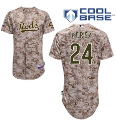Men's Majestic Cincinnati Reds #24 Tony Perez Replica Camo Alternate Cool Base MLB Jersey