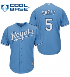 Youth Majestic Kansas City Royals #5 George Brett Replica Light Blue Alternate 1 Cool Base MLB Jersey