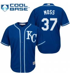 Youth Majestic Kansas City Royals #37 Brandon Moss Authentic Blue Alternate 2 Cool Base MLB Jersey