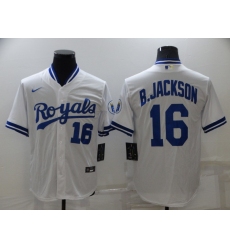 Men's Nike Kansas City Royals #16 Bo Jackson White Alternate Stitched Baseball Jersey