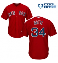 Youth Majestic Boston Red Sox #34 David Ortiz Authentic Red Alternate Home Cool Base MLB Jersey