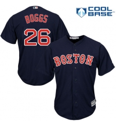 Youth Majestic Boston Red Sox #26 Wade Boggs Authentic Navy Blue Alternate Road Cool Base MLB Jersey