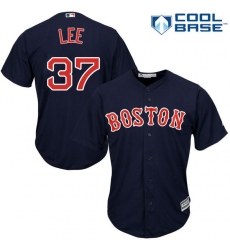 Youth Majestic Boston Red Sox #37 Bill Lee Authentic Navy Blue Alternate Road Cool Base MLB Jersey