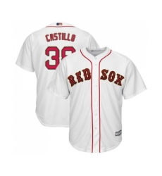 Youth Boston Red Sox #38 Rusney Castillo Authentic White 2019 Gold Program Cool Base Baseball Jersey