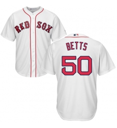 Youth Majestic Boston Red Sox #50 Mookie Betts Authentic White Home Cool Base MLB Jersey