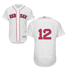 Men's Majestic Boston Red Sox #12 Brock Holt White Home Flex Base Authentic Collection MLB Jersey