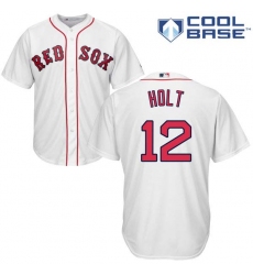 Youth Majestic Boston Red Sox #12 Brock Holt Replica White Home Cool Base MLB Jersey