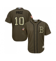 Men's Boston Red Sox #10 David Price Authentic Green Salute to Service Baseball Jersey