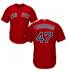 Youth Majestic Boston Red Sox #47 Tyler Thornburg Authentic Red Alternate Home Cool Base MLB Jersey