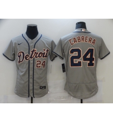 Men's Nike Detroit Tigers #24 Miguel Cabrera Gray Road Stitched Jersey