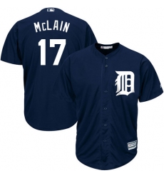 Youth Majestic Detroit Tigers #17 Denny McLain Replica Navy Blue Alternate Cool Base MLB Jersey