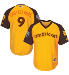 Youth Majestic Detroit Tigers #9 Nick Castellanos Authentic Yellow 2016 All-Star American League BP Cool Base MLB Jersey