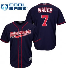 Women's Majestic Minnesota Twins #7 Joe Mauer Authentic Navy Blue Alternate Road Cool Base MLB Jersey