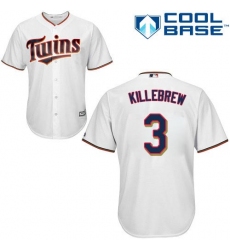 Youth Majestic Minnesota Twins #3 Harmon Killebrew Authentic White Home Cool Base MLB Jersey