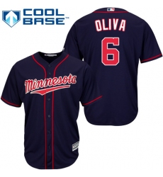 Youth Majestic Minnesota Twins #6 Tony Oliva Authentic Navy Blue Alternate Road Cool Base MLB Jersey