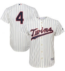 Youth Majestic Minnesota Twins #4 Paul Molitor Authentic Cream Alternate Cool Base MLB Jersey