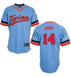 Men's Majestic Minnesota Twins #14 Kent Hrbek Authentic Light Blue Cooperstown Throwback MLB Jersey