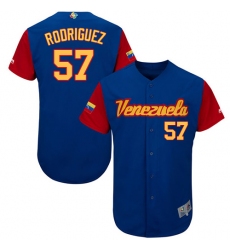 Men's Venezuela Baseball Majestic #57 Francisco Rodriguez Royal Blue 2017 World Baseball Classic Authentic Team Jersey