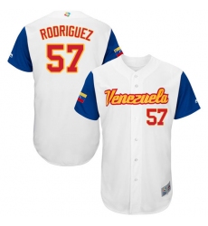 Men's Venezuela Baseball Majestic #57 Francisco Rodriguez White 2017 World Baseball Classic Authentic Team Jersey
