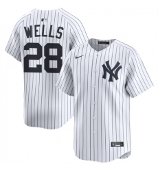 Men's New York Yankees #28 Austin Wells White 2025 Home Limited Stitched Baseball Jersey