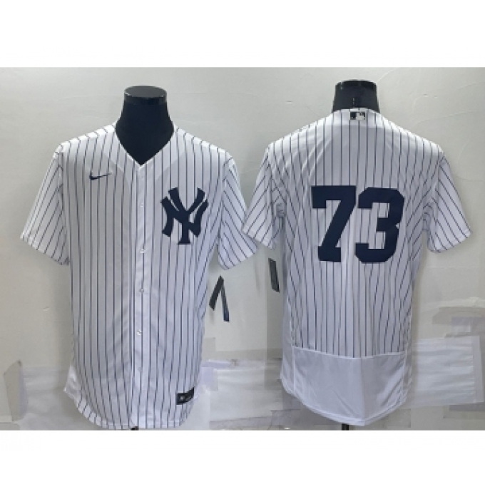 Men's New York Yankees #73 Antoan Richardson White No Name Stitched MLB Flex Base Nike Jersey