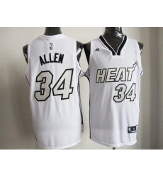 Heat #34 Ray Allen White on White Stitched NBA Jersey