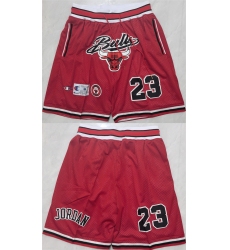 Mens Chicago Bulls #23 Michael Jordan Red Shorts (Run Small)