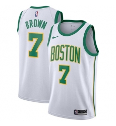 Youth Nike Boston Celtics #7 Jaylen Brown Swingman White NBA Jersey - City Edition