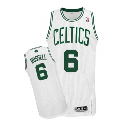 Men's Adidas Boston Celtics #6 Bill Russell Authentic White Home NBA Jersey