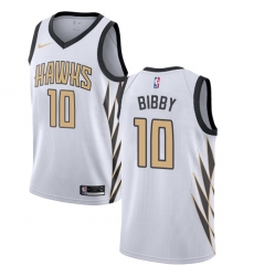 Women's Nike Atlanta Hawks #10 Mike Bibby Swingman White NBA Jersey - City Edition