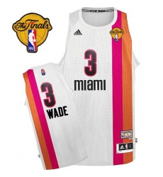 Men's Adidas Miami Heat #3 Dwyane Wade Swingman White ABA Hardwood Classic Finals Patch NBA Jersey