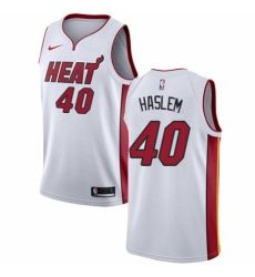 Men's Nike Miami Heat #40 Udonis Haslem Swingman NBA Jersey - Association Edition