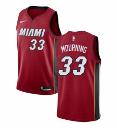 Men's Nike Miami Heat #33 Alonzo Mourning Authentic Red NBA Jersey Statement Edition