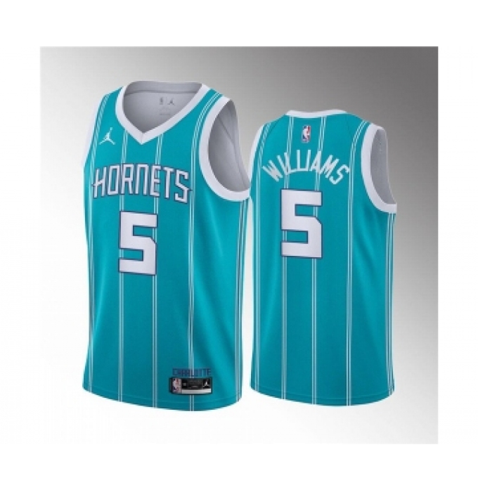 Men's Charlotte Hornets #5 Mark Williams 2022 Draft Stitched Basketball Jersey