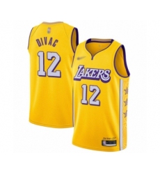 Women's Los Angeles Lakers #12 Vlade Divac Swingman Gold Basketball Jersey - 2019 20 City Edition