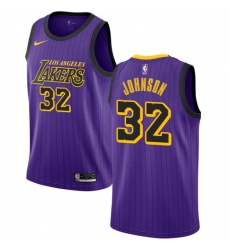 Youth Nike Los Angeles Lakers #32 Magic Johnson Swingman Purple NBA Jersey - City Edition