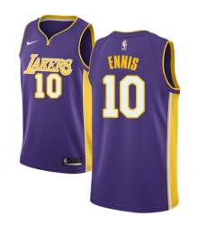Men's Nike Los Angeles Lakers #10 Tyler Ennis Authentic Purple NBA Jersey - Icon Edition