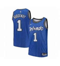 Men's Orlando Magic #1 Penny Hardaway Authentic Blue Hardwood Classics Basketball Jersey