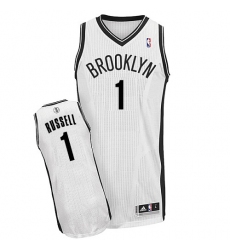 Men's Adidas Brooklyn Nets #1 D'Angelo Russell Authentic White Home NBA Jersey