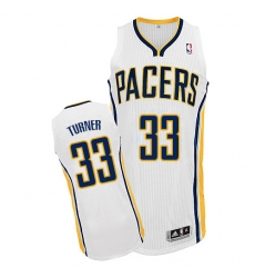 Men's Adidas Indiana Pacers #33 Myles Turner Authentic White Home NBA Jersey