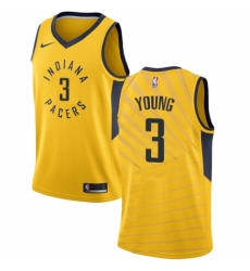 Youth Nike Indiana Pacers #3 Joe Young Authentic Gold NBA Jersey Statement Edition