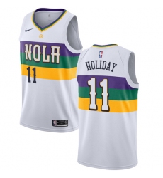 Men's Nike New Orleans Pelicans #11 Jrue Holiday Swingman White NBA Jersey - City Edition