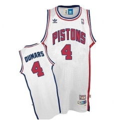 Men's Adidas Detroit Pistons #4 Joe Dumars Swingman White Throwback NBA Jersey