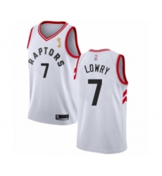 Men's Toronto Raptors #7 Kyle Lowry Swingman White 2019 Basketball Finals Champions Jersey - Association Edition