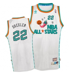 Men's Mitchell and Ness Houston Rockets #22 Clyde Drexler Swingman White 1996 All Star Throwback NBA Jersey